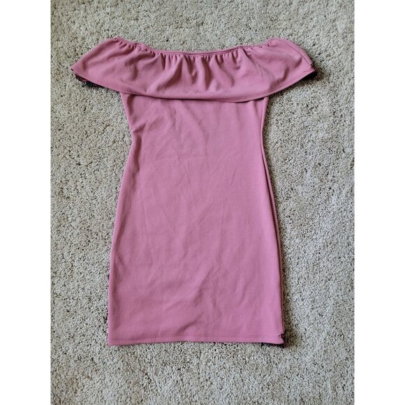 NWT Fashion Magazine Women's Hispanic Pink Cold Shoulder Bodycon Mini Dress SZ M - Picture 2 of 5